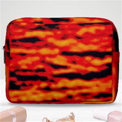 Red  Waves Abstract Series No17 Make Up Pouch (large) by DimitriosArt