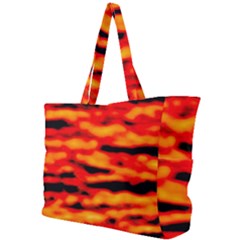 Red  Waves Abstract Series No17 Simple Shoulder Bag by DimitriosArt