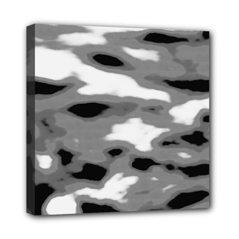 Black Waves Abstract Series No 1 Mini Canvas 8  X 8  (stretched) by DimitriosArt