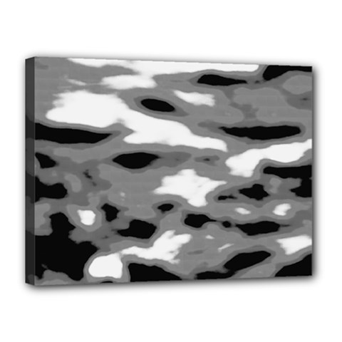 Black Waves Abstract Series No 1 Canvas 16  X 12  (stretched) by DimitriosArt