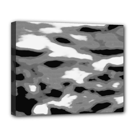 Black Waves Abstract Series No 1 Deluxe Canvas 20  X 16  (stretched) by DimitriosArt