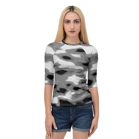 Black Waves Abstract Series No 1 Quarter Sleeve Raglan Tee by DimitriosArt