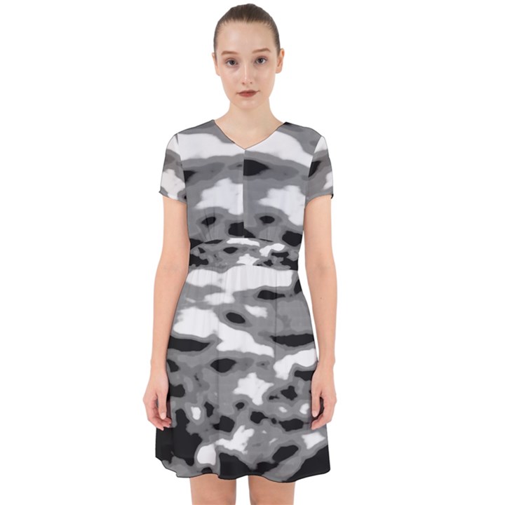 Black Waves Abstract Series No 1 Adorable in Chiffon Dress