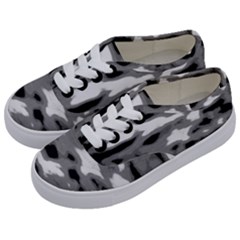 Black Waves Abstract Series No 1 Kids  Classic Low Top Sneakers by DimitriosArt