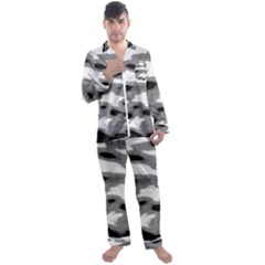 Black Waves Abstract Series No 1 Men s Long Sleeve Satin Pajamas Set by DimitriosArt