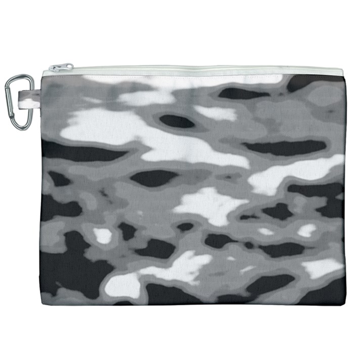 Black Waves Abstract Series No 1 Canvas Cosmetic Bag (XXL)