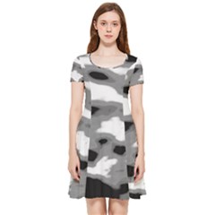 Black Waves Abstract Series No 1 Inside Out Cap Sleeve Dress by DimitriosArt