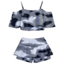 Black Waves Abstract Series No 1 Kids  Off Shoulder Skirt Bikini View2