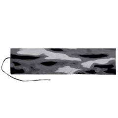 Black Waves Abstract Series No 1 Roll Up Canvas Pencil Holder (l) by DimitriosArt