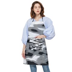 Black Waves Abstract Series No 1 Pocket Apron by DimitriosArt