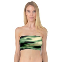 Green  Waves Abstract Series No14 Bandeau Top by DimitriosArt