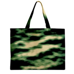 Green  Waves Abstract Series No14 Zipper Mini Tote Bag by DimitriosArt