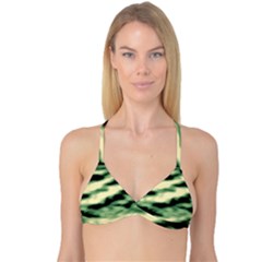 Green  Waves Abstract Series No14 Reversible Tri Bikini Top by DimitriosArt