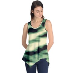 Green  Waves Abstract Series No14 Sleeveless Tunic by DimitriosArt