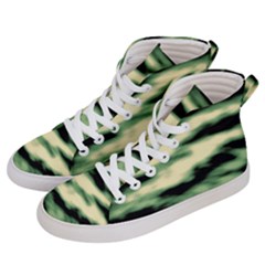 Green  Waves Abstract Series No14 Women s Hi-top Skate Sneakers by DimitriosArt