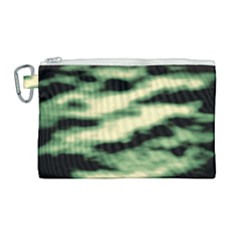 Green  Waves Abstract Series No14 Canvas Cosmetic Bag (large) by DimitriosArt