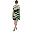 Green  Waves Abstract Series No14 Short Sleeve Shoulder Cut Out Dress  View2