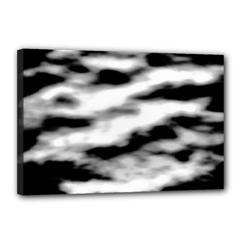 Black Waves Abstract Series No 2 Canvas 18  X 12  (stretched) by DimitriosArt