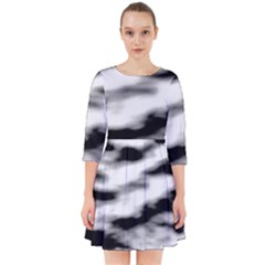 Black Waves Abstract Series No 2 Smock Dress by DimitriosArt