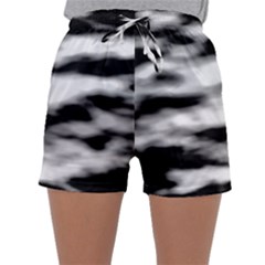 Black Waves Abstract Series No 2 Sleepwear Shorts by DimitriosArt