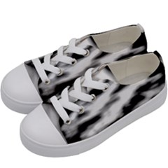 Black Waves Abstract Series No 2 Kids  Low Top Canvas Sneakers by DimitriosArt