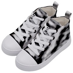 Black Waves Abstract Series No 2 Kids  Mid-top Canvas Sneakers by DimitriosArt