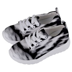 Black Waves Abstract Series No 2 Kids  Lightweight Sports Shoes by DimitriosArt