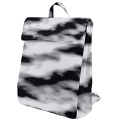 Black Waves Abstract Series No 2 Flap Top Backpack by DimitriosArt