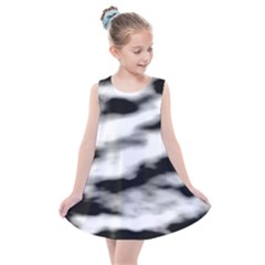 Black Waves Abstract Series No 2 Kids  Summer Dress by DimitriosArt