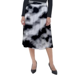 Black Waves Abstract Series No 2 Classic Velour Midi Skirt  by DimitriosArt