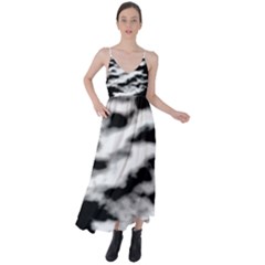 Black Waves Abstract Series No 2 Tie Back Maxi Dress by DimitriosArt