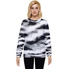 Black Waves Abstract Series No 2 Hidden Pocket Sweatshirt by DimitriosArt