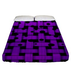 Weaved Bubbles At Strings, Purple, Violet Color Fitted Sheet (queen Size) by Casemiro