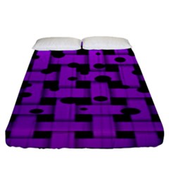 Weaved Bubbles At Strings, Purple, Violet Color Fitted Sheet (king Size) by Casemiro