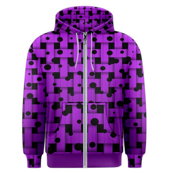 Weaved bubbles at Strings, purple, violet color Men s Zipper Hoodie