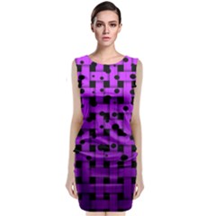 Weaved Bubbles At Strings, Purple, Violet Color Classic Sleeveless Midi Dress by Casemiro