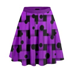 Weaved Bubbles At Strings, Purple, Violet Color High Waist Skirt by Casemiro