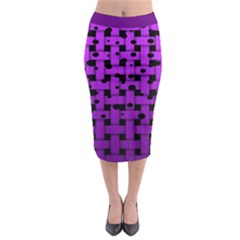 Weaved Bubbles At Strings, Purple, Violet Color Midi Pencil Skirt by Casemiro