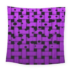 Weaved Bubbles At Strings, Purple, Violet Color Square Tapestry (large)