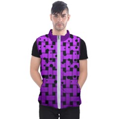 Weaved Bubbles At Strings, Purple, Violet Color Men s Puffer Vest by Casemiro