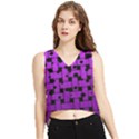 Weaved bubbles at Strings, purple, violet color V-Neck Cropped Tank Top View1