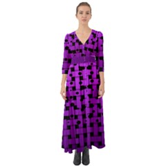 Weaved Bubbles At Strings, Purple, Violet Color Button Up Boho Maxi Dress by Casemiro