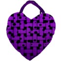 Weaved bubbles at Strings, purple, violet color Giant Heart Shaped Tote View2