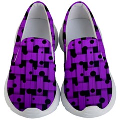 Weaved Bubbles At Strings, Purple, Violet Color Kids Lightweight Slip Ons by Casemiro