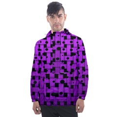 Weaved Bubbles At Strings, Purple, Violet Color Men s Front Pocket Pullover Windbreaker