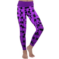 Weaved Bubbles At Strings, Purple, Violet Color Kids  Lightweight Velour Classic Yoga Leggings by Casemiro