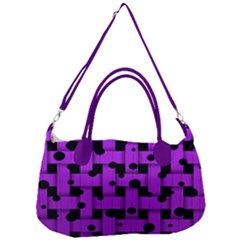 Weaved Bubbles At Strings, Purple, Violet Color Removal Strap Handbag by Casemiro