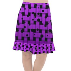 Weaved Bubbles At Strings, Purple, Violet Color Fishtail Chiffon Skirt by Casemiro