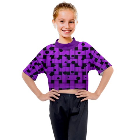 Weaved Bubbles At Strings, Purple, Violet Color Kids Mock Neck Tee by Casemiro