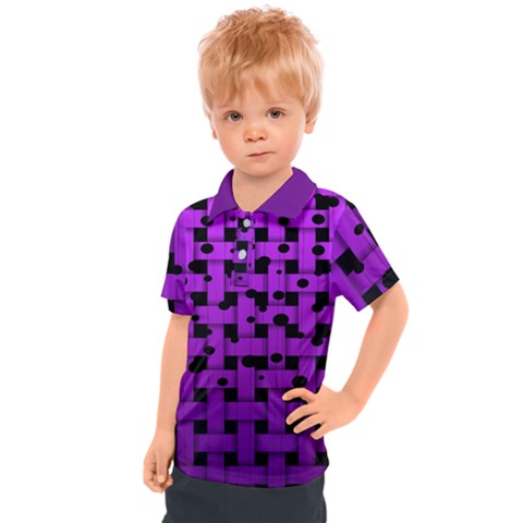 Weaved Bubbles At Strings, Purple, Violet Color Kids  Polo Tee by Casemiro